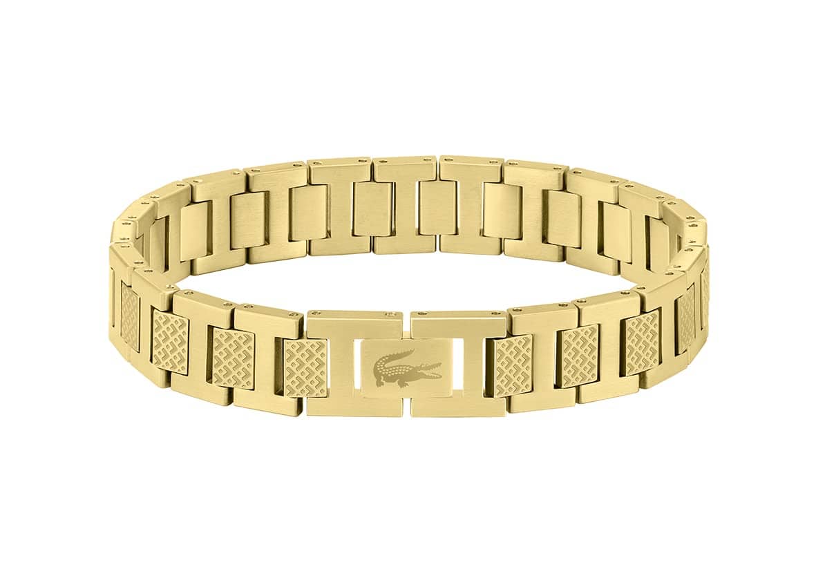 Lacoste Metropole Bracelet – Unisex H-Link with Crocodile Clasp – Adjustable Polished Finish Accessory