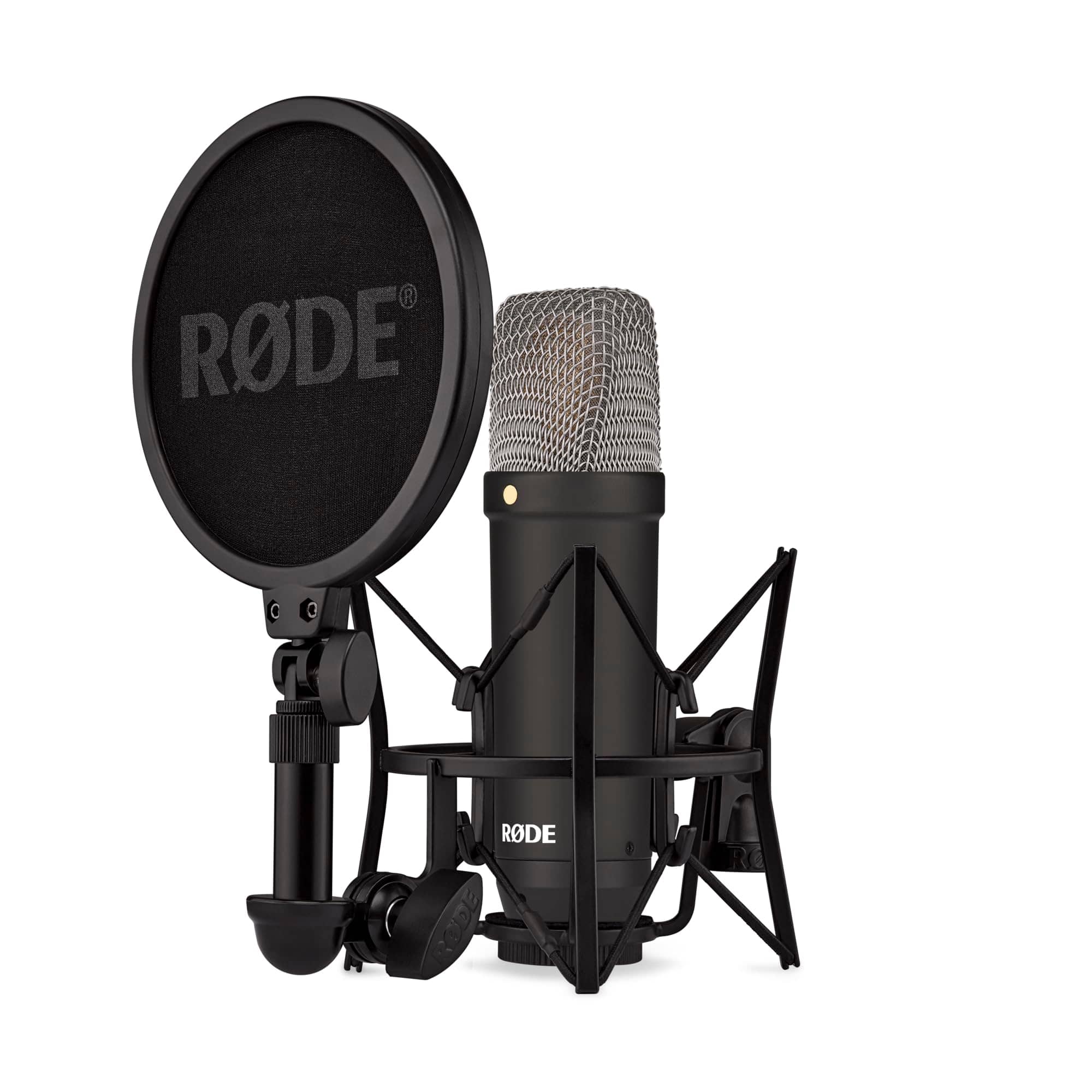 RØDE NT1 Signature Series Large-diaphragm Condenser Microphone with Shock Mount, Pop Filter and XLR Cable for Music Production, Vocal Recording, Streaming and Podcasting