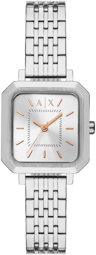 Armani Exchange Watch for Women, Quartz Three Hand Movement and 27 mm Case Size with Stainless Steel Strap