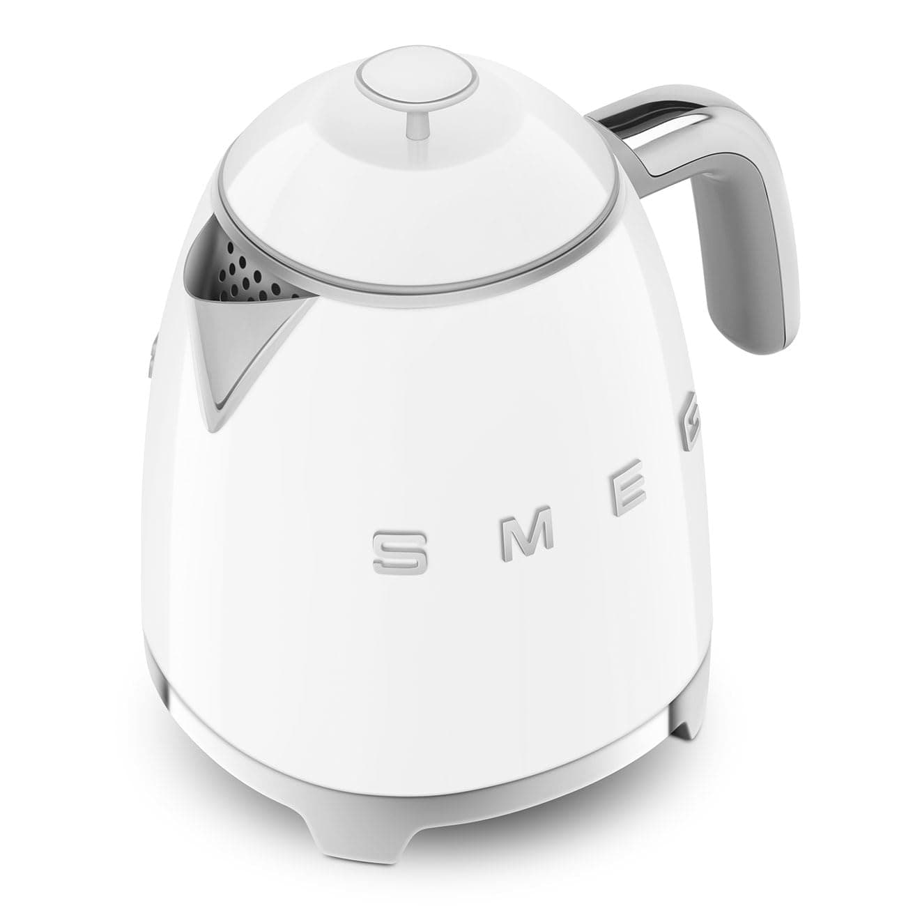 Smeg, KLF05WHEU Small Electric Kettle 0.8 L, Stainless Steel Filter, Safety Shut-Off, Water Level Indicator, Non-Slip Base and Integrated Cable Winder, Power 1400 W, White