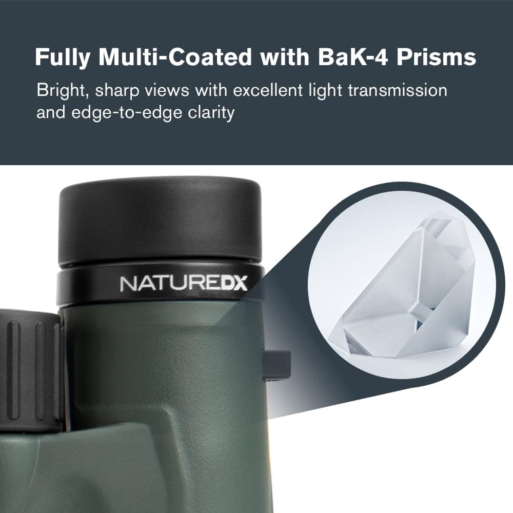 Celestron 71330 Nature DX 8x32 BaK-4 Prism Binoculars, Green