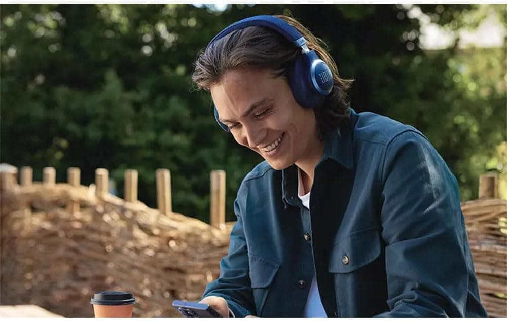 JBL Live 770NC Over-Ear Headphones, Adaptive Noise Cancelling, Smart Ambient, Up to 65 Hours of Battery Life, Blue