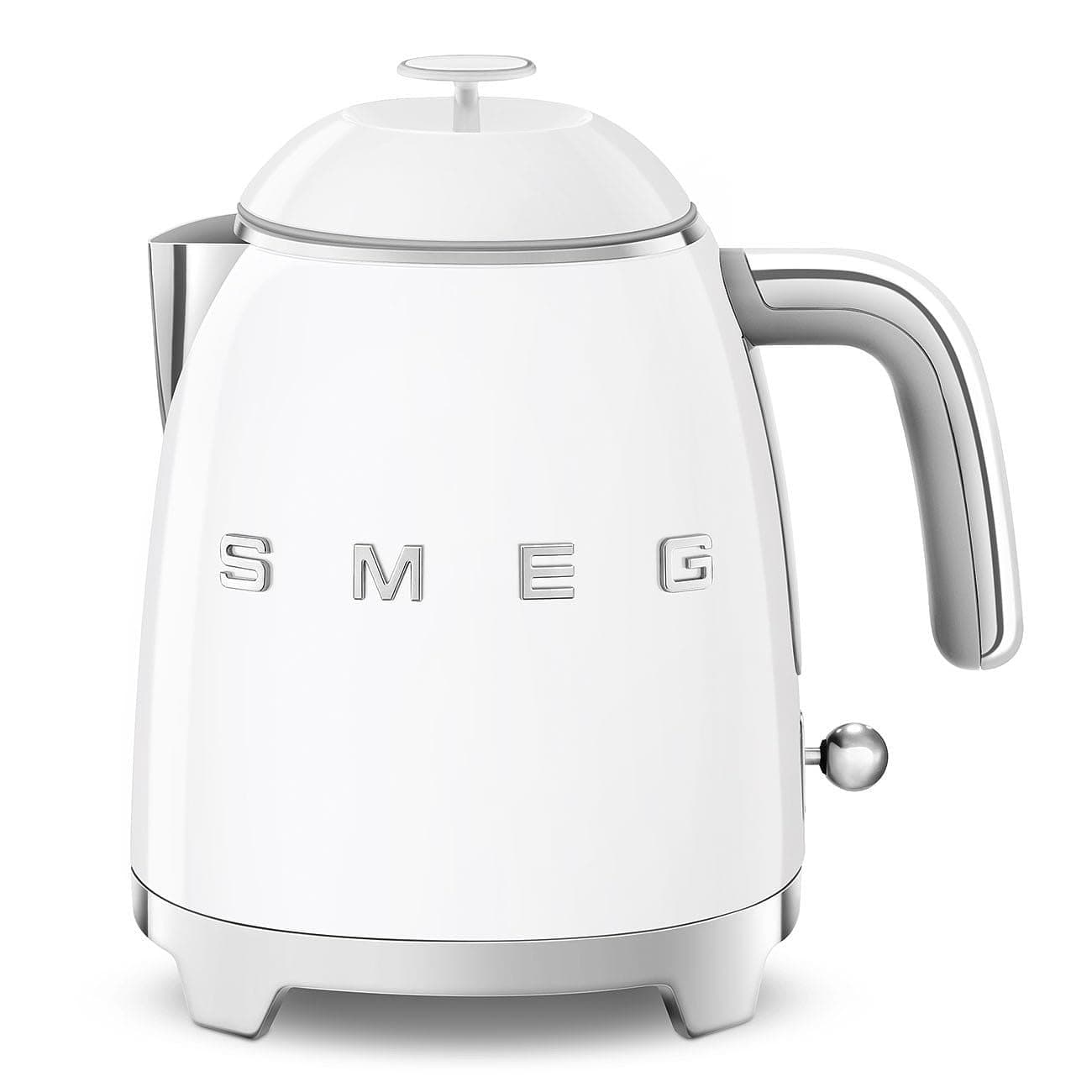 Smeg, KLF05WHEU Small Electric Kettle 0.8 L, Stainless Steel Filter, Safety Shut-Off, Water Level Indicator, Non-Slip Base and Integrated Cable Winder, Power 1400 W, White