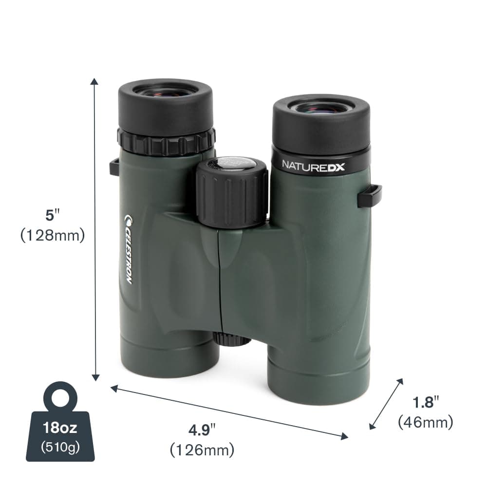 Celestron 71330 Nature DX 8x32 BaK-4 Prism Binoculars, Green
