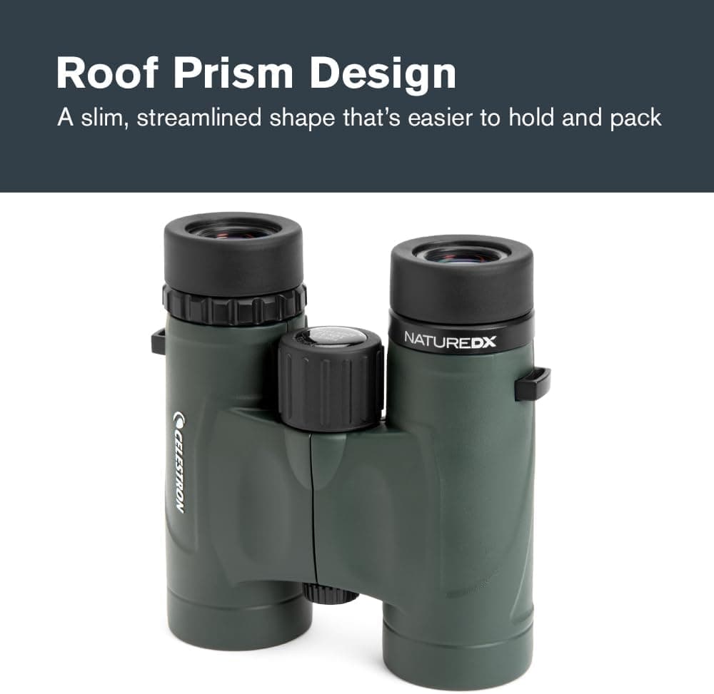 Celestron 71330 Nature DX 8x32 BaK-4 Prism Binoculars, Green