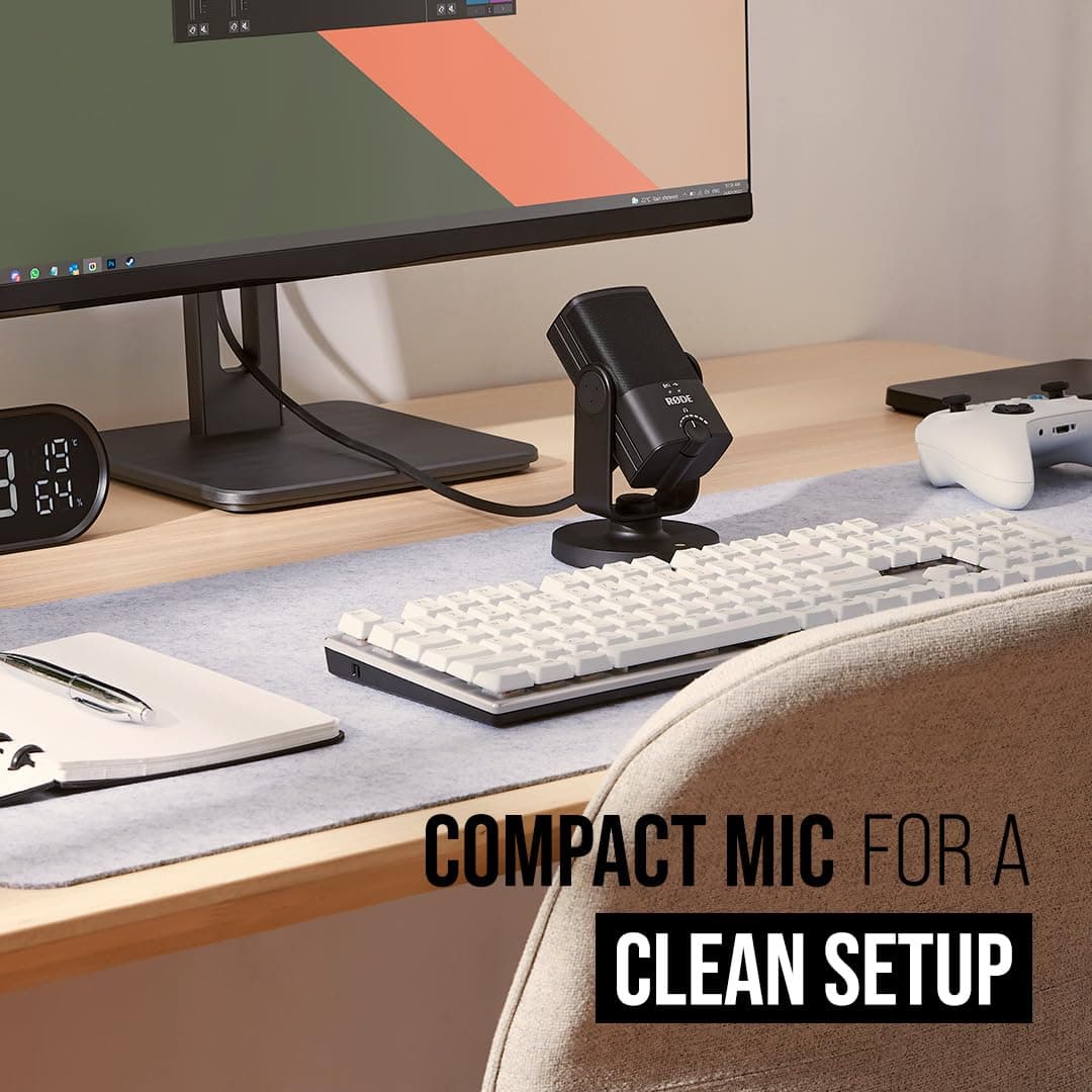 RØDE NT-USB Mini Versatile Studio-quality Condenser USB Microphone with Free Software for Podcasting, Streaming, Gaming, Music Production, Vocal and Instrument Recording