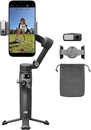 DJI Osmo Mobile 8 Gimbal Stabilizer for Phone, AI Native Tracking with Audio &amp;amp; Lighting, 360° Pan Rotation, Built-in Extension Rod &amp;amp; Tripod, 10h Battery, Extension Rod, Robust
