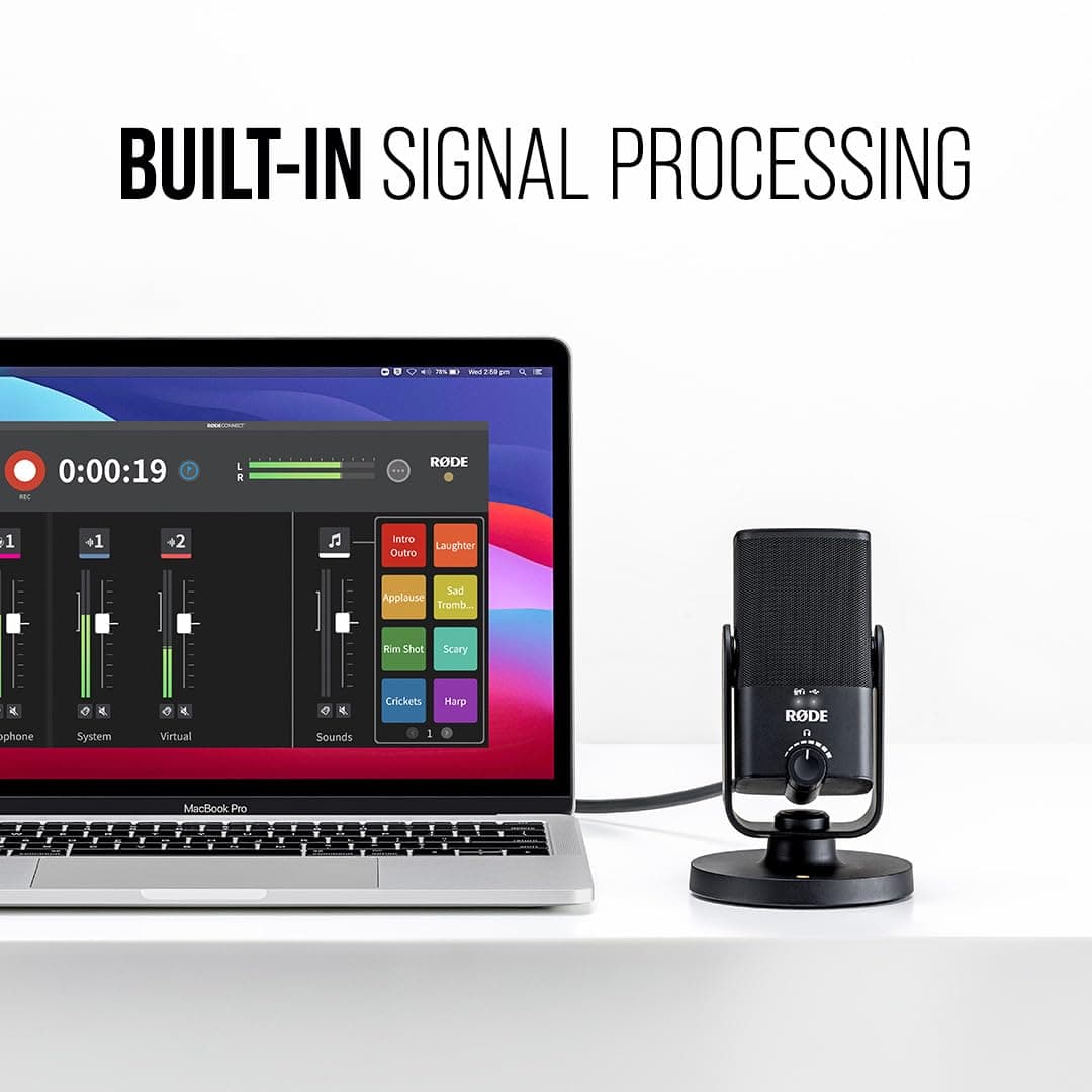 RØDE NT-USB Mini Versatile Studio-quality Condenser USB Microphone with Free Software for Podcasting, Streaming, Gaming, Music Production, Vocal and Instrument Recording