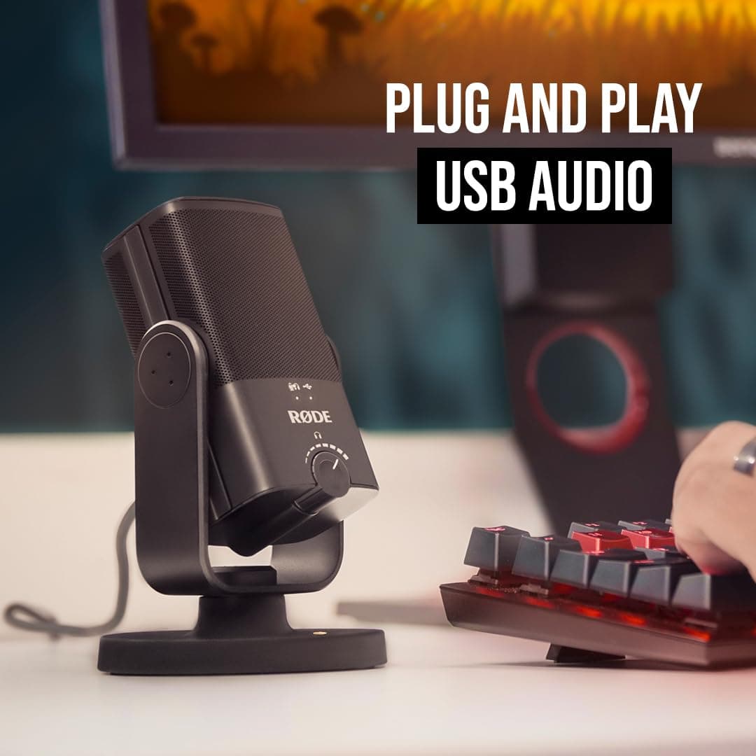 RØDE NT-USB Mini Versatile Studio-quality Condenser USB Microphone with Free Software for Podcasting, Streaming, Gaming, Music Production, Vocal and Instrument Recording