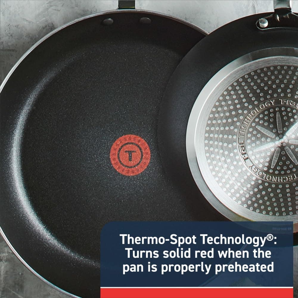 T-fal Experience Non Stick Fry Pan Set 3 Piece, 8, 10.25, 12 Inch Induction Oven Broiler Safe 400F, Cookware, Kitchen Cooking Set, Pots and Pans, Skillets, Frying Pans, Dining, Dishwasher Saf