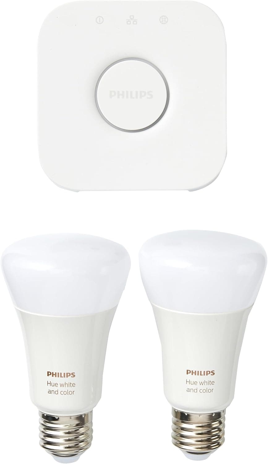 Philips Hue White & Color Ambiance Starter Set of 2 Lamps, Plastic, 19 W, White