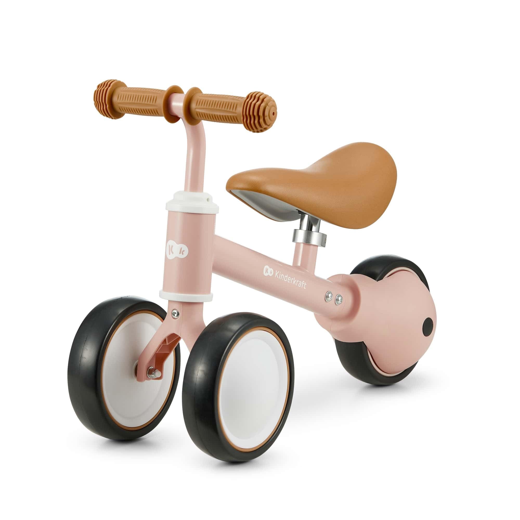 Kinderkraft Balance Bike CUTIE, Lightweight Kids First Bicycle, Baby Walker, Trike, No Pedals, with Ajustable Seat, for Toddlers, from 1 Year Old to 15 kg, Beige