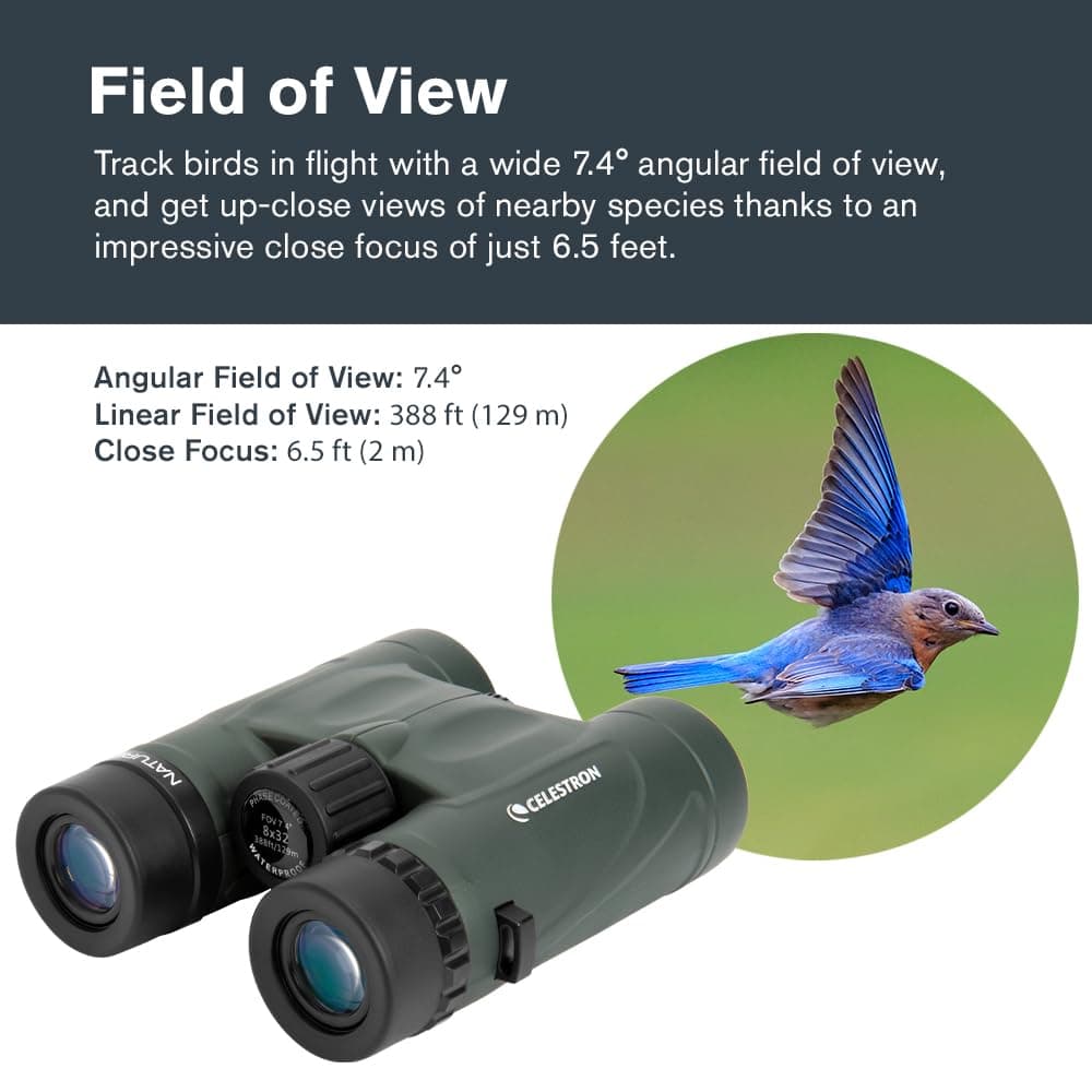 Celestron 71330 Nature DX 8x32 BaK-4 Prism Binoculars, Green