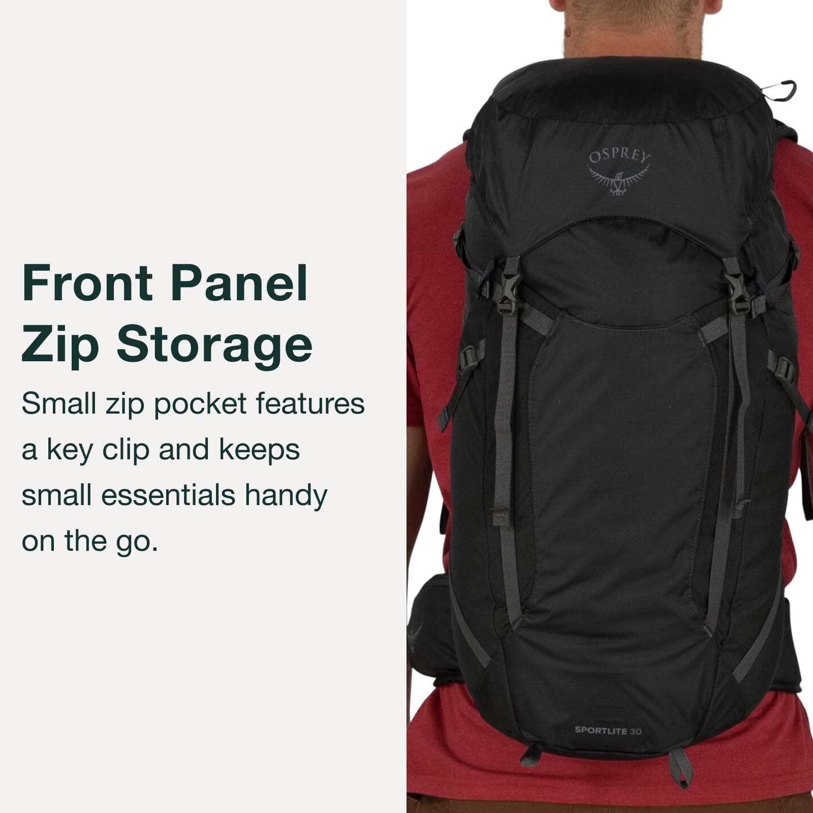 Osprey Sportlite 30L Lightweight Hiking Backpack for Men and Women, Tungsten/Grey Wolf, M/L