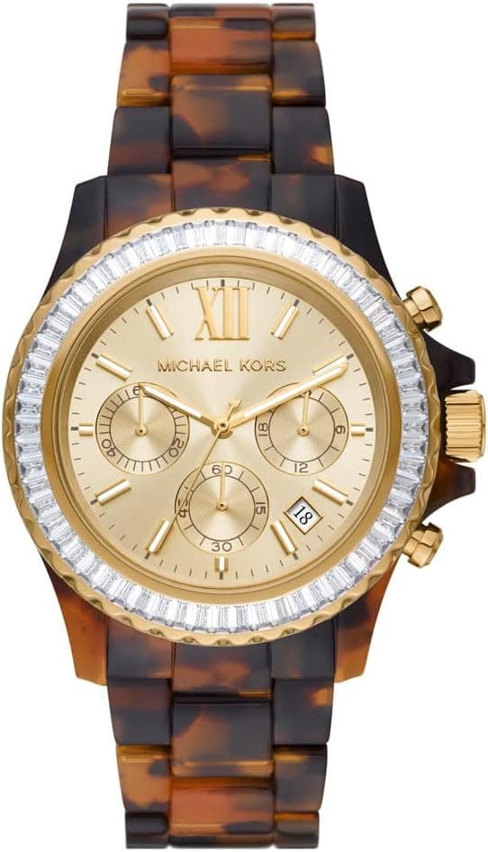Michael Kors Everest Watch for Women, Quartz Chronograph Movement with Stainless Steel or Silicon Strap