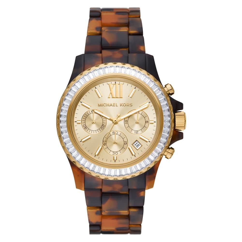 Michael Kors Everest Watch for Women, Quartz Chronograph Movement with Stainless Steel or Silicon Strap