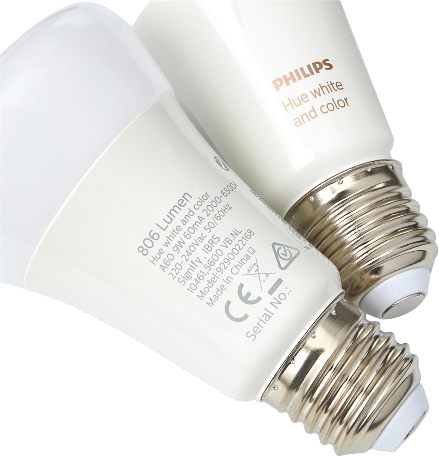 Philips Hue White & Color Ambiance Starter Set of 2 Lamps, Plastic, 19 W, White