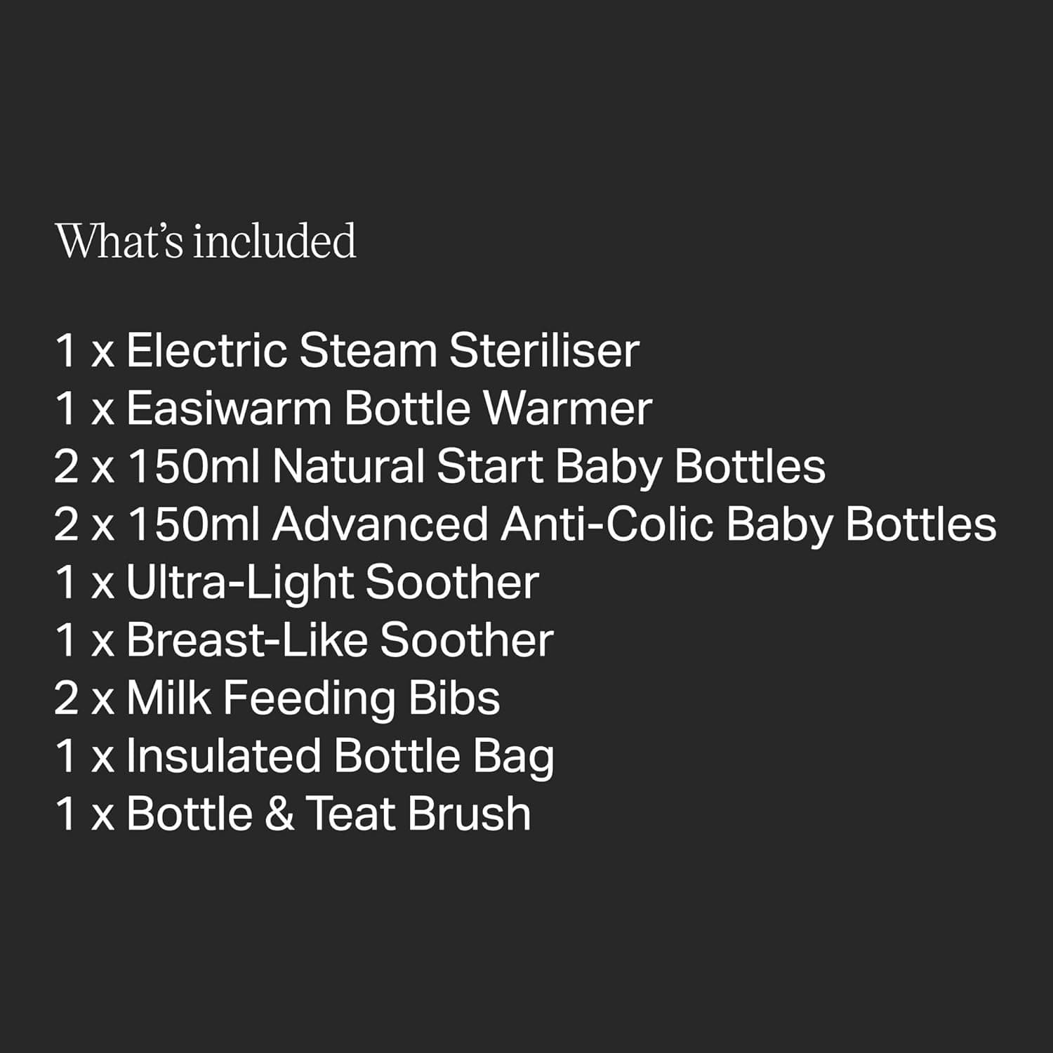 Tommee Tippee Complete Feeding Set, White, with Electric Steam Steriliser, Newborn Self-Sterilising Baby Bottles and Easiwarm Bottle Warmer, Essential for Parents with Newborns