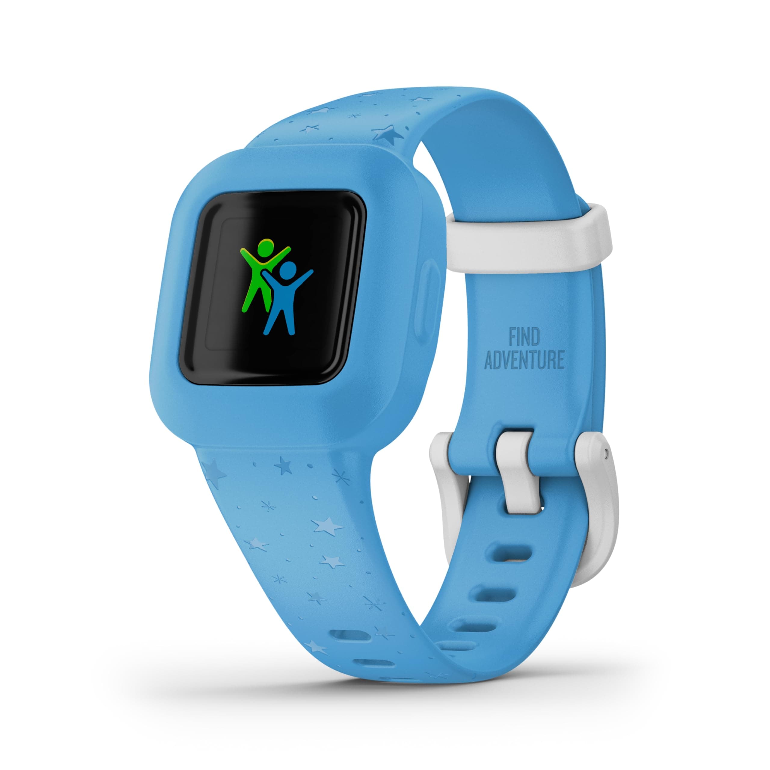 Garmin vívofit Jr.3, Fitness Tracker for Kids, Includes Interactive App Experience, Swim-Friendly, Up To 1-year Battery Life, Adjustable watch band, Blue Stars