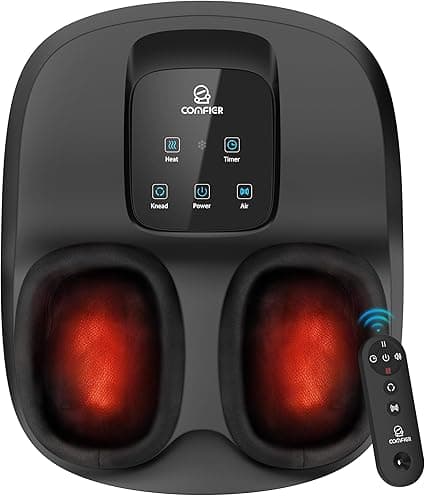 COMFIER Shiatsu Foot Massager with Heat,Kneading, Compression, Massage Machine for Plantar Fasciitis Neuropathy, Remote Control,Heated Foot Warmer, Gifts for Men,Women,Size 13