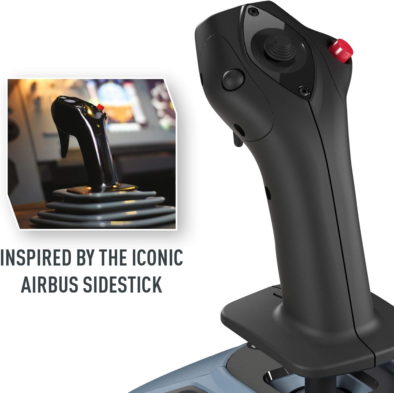 Thrustmaster TCA Sidestick Airbus Edition - Ergonomic Flight Stick with 12 Remappable Buttons and Thrust Reverser for PC