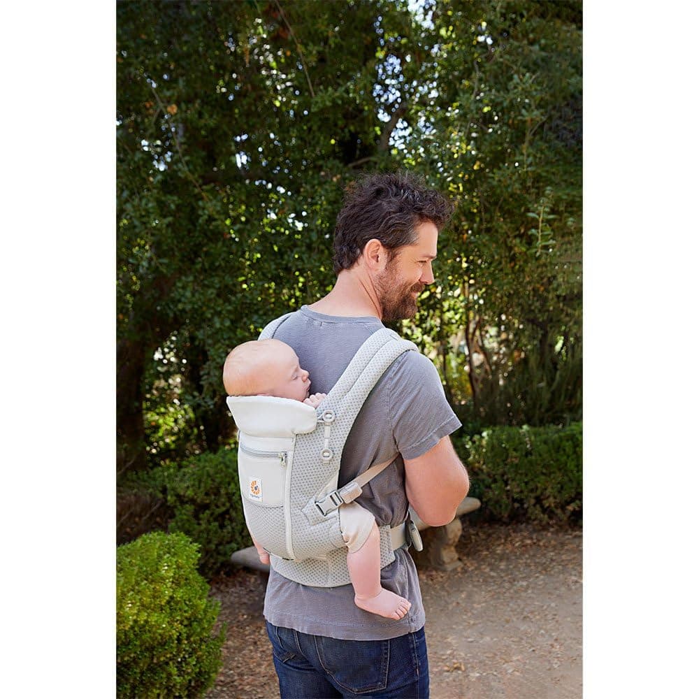Ergobaby Adapt Baby Carrier for Newborns from Birth, 3 Positions SoftFlex Mesh Ergonomic Baby Belly Carrier Back Carrier Baby Carrier Baby Carry Bag, Pearl Grey