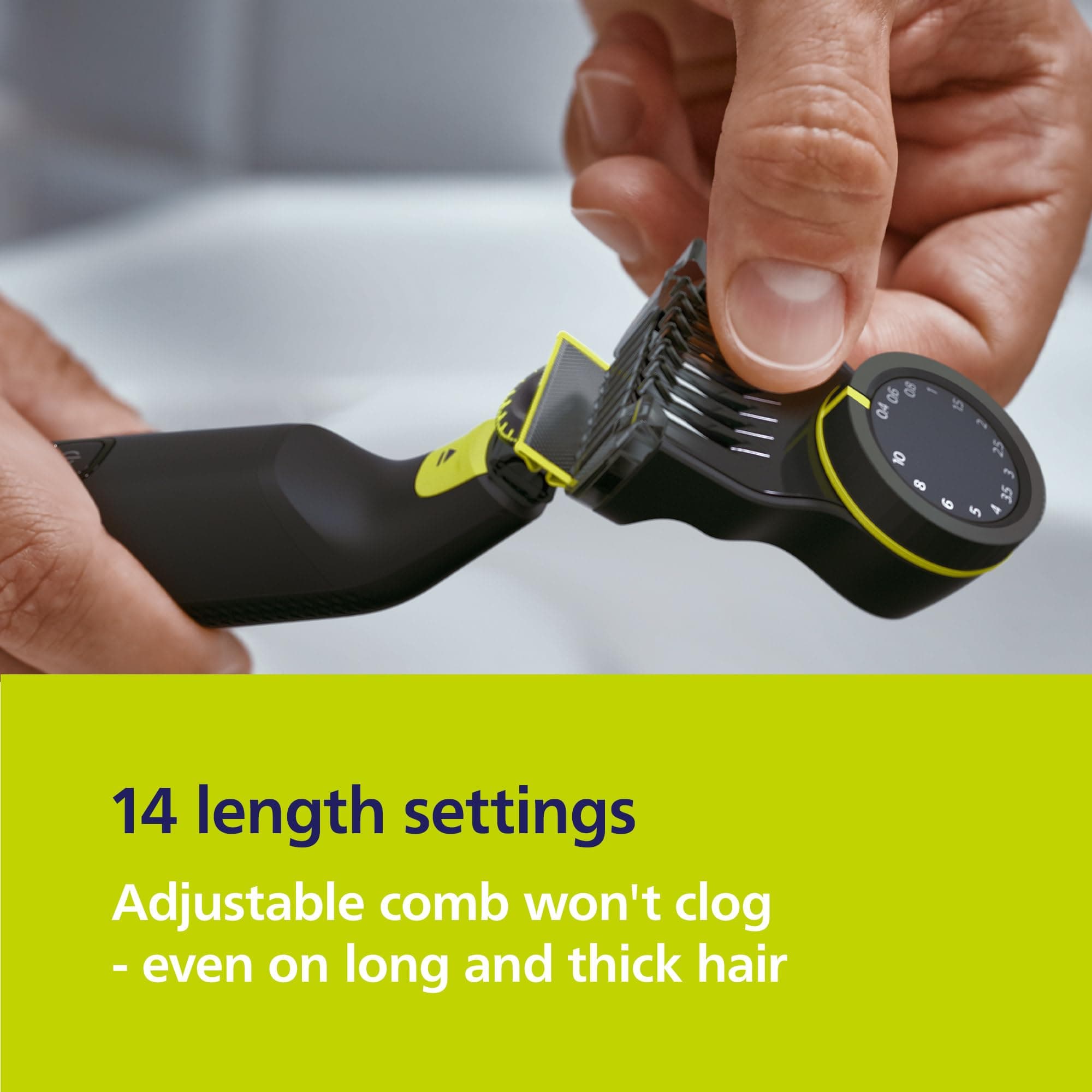 Philips Norelco OneBlade Pro 360 Face + Body, Electric Shaver, Beard Trimmer and Body Groomer, with 360 Blade Technology, 14-Length Precision Comb, Body Kit, Soft Pouch, Model QP6542/70