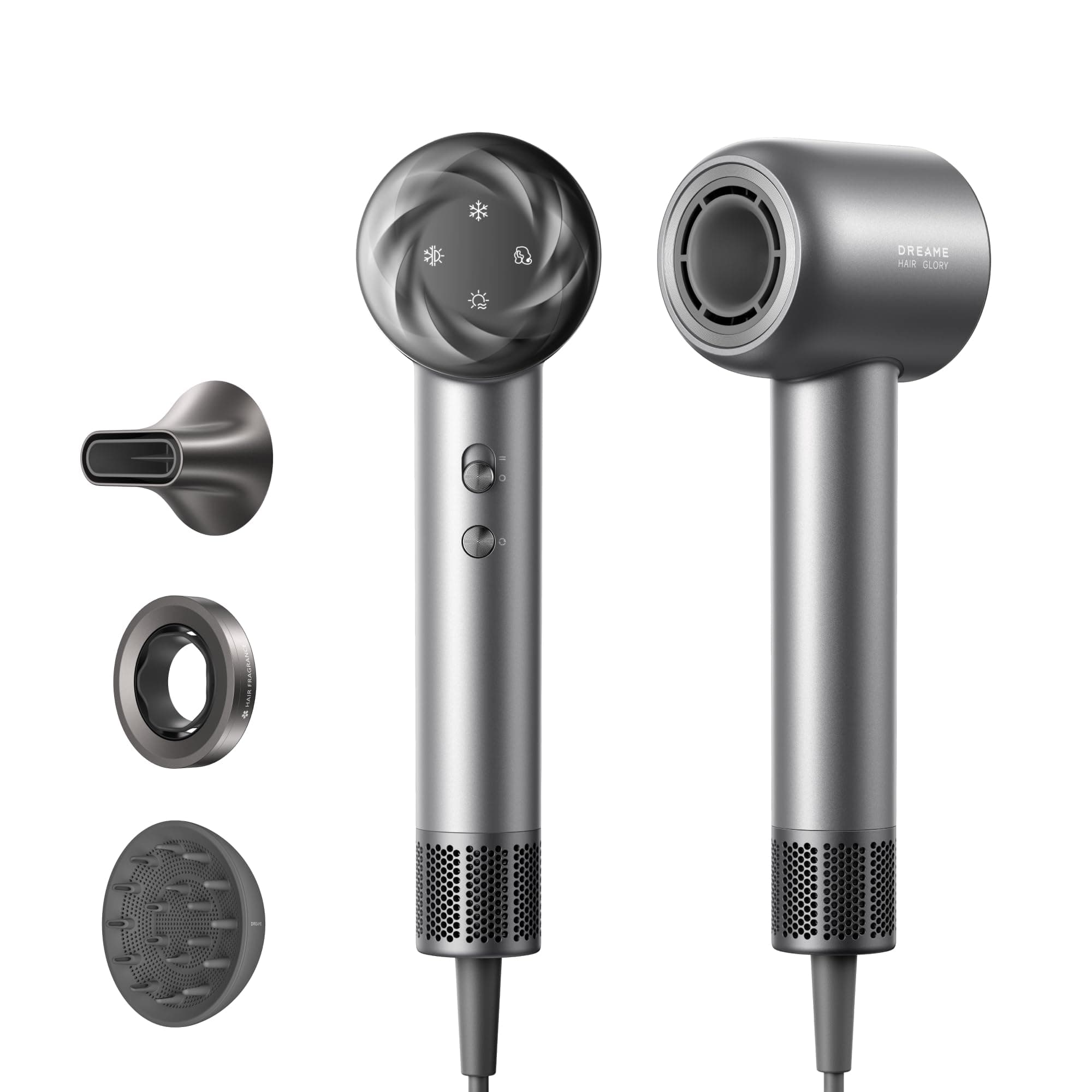 DREAME Hair Glory Combo Haartrockner,Trocknet schnell,110.000 Umdrehungen pro Minute,Luftstrom70m/s,Negativ-Ionen-Technologie,Temperatur-und Luftgeschwindigkeitsregelung,Düse Diffusor,Geräusc