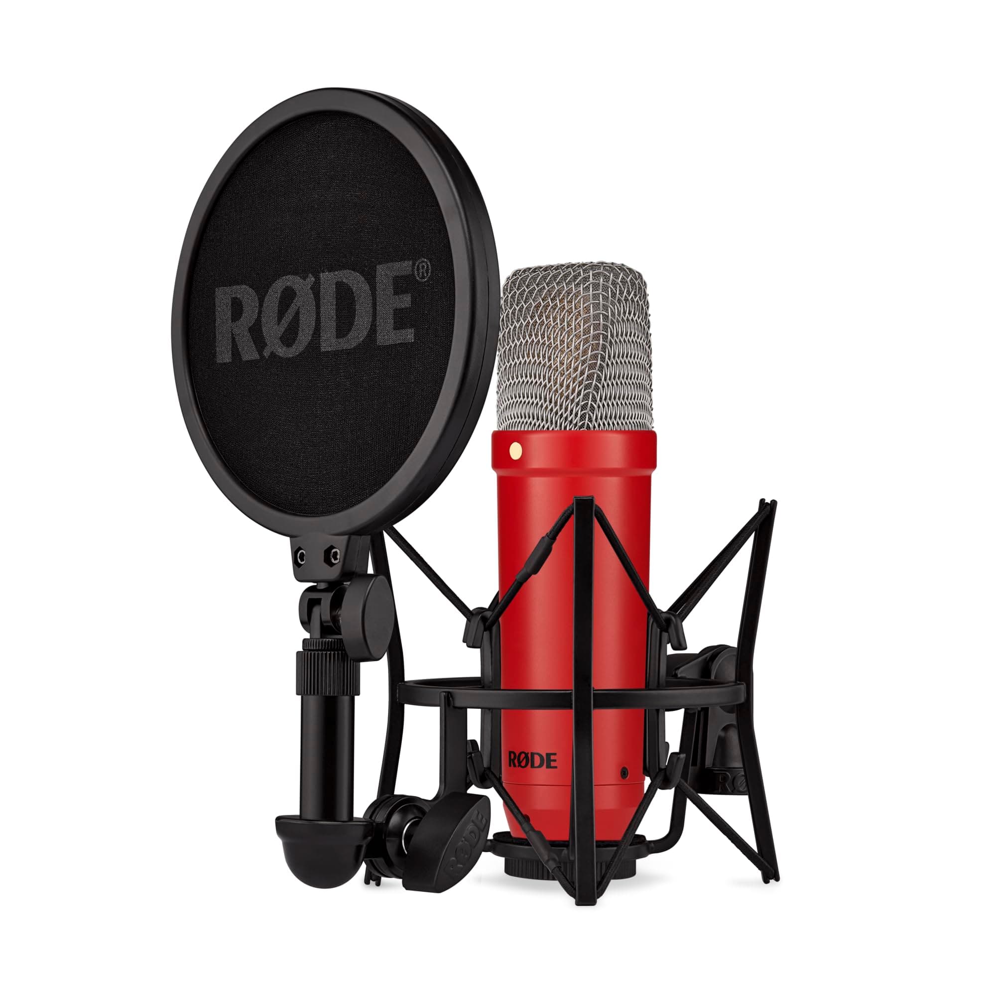 RØDE NT1 Signature Series Large-diaphragm Condenser Microphone with Shock Mount, Pop Filter and XLR Cable for Music Production, Vocal Recording, Streaming and Podcasting