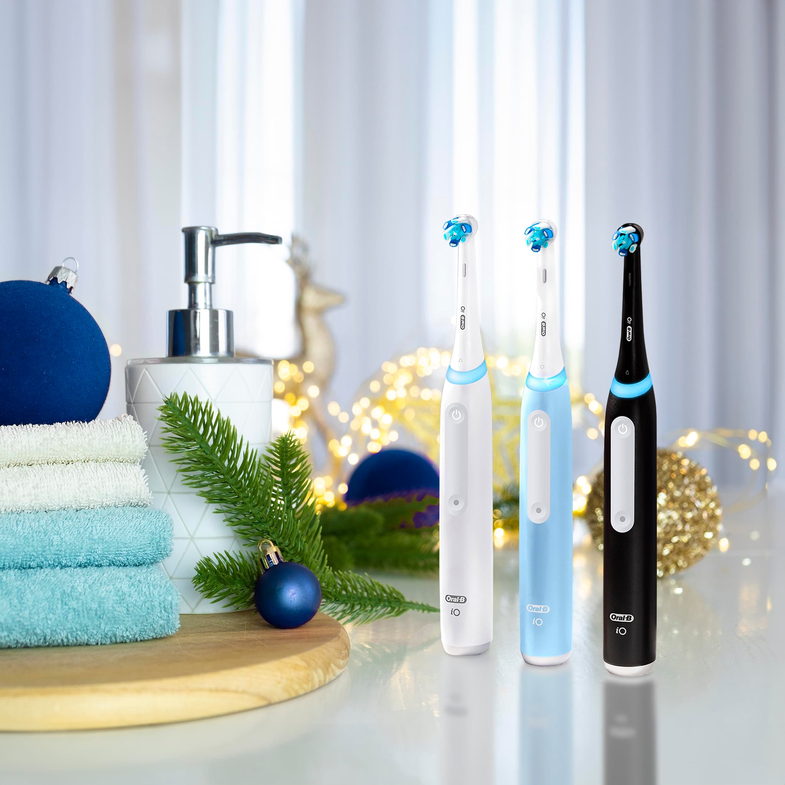 Oral-B iO Deep Clean Rechargeable Electric Powered Toothbrush, Black with iO Series 3 Limited, 2 Brush Heads and Travel Case - Pressure Sensor to Protect Gums - 3 Cleaning Settings - 2 Minute