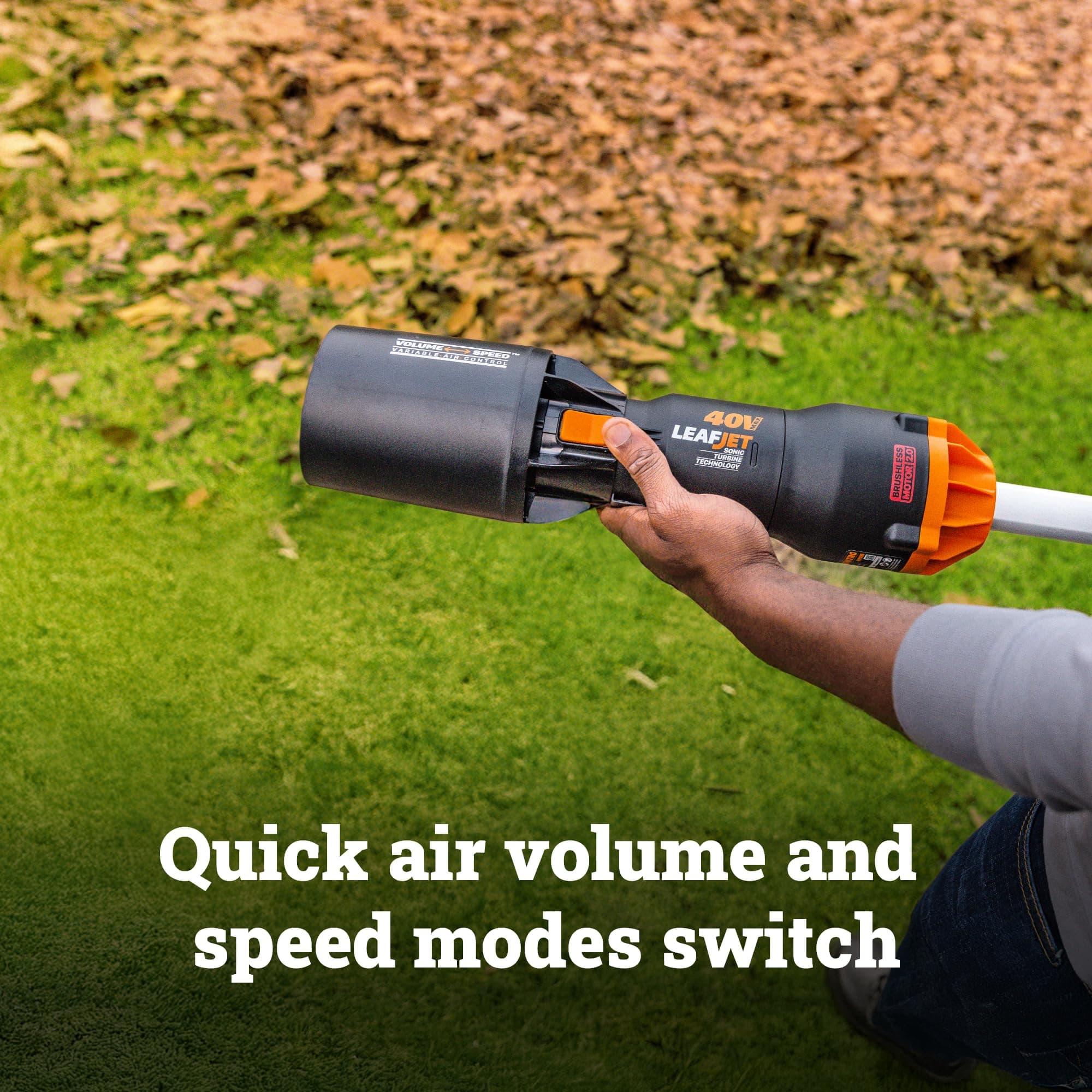 WORX Nitro WG585 40V Cordless Leaf Blower, Electric Blower with 620CFM &amp; 165MPH, Blowers for Lawn Care with Brushless Motor &amp; 3 Speed Control, 2 Batteries &amp; Charger Included