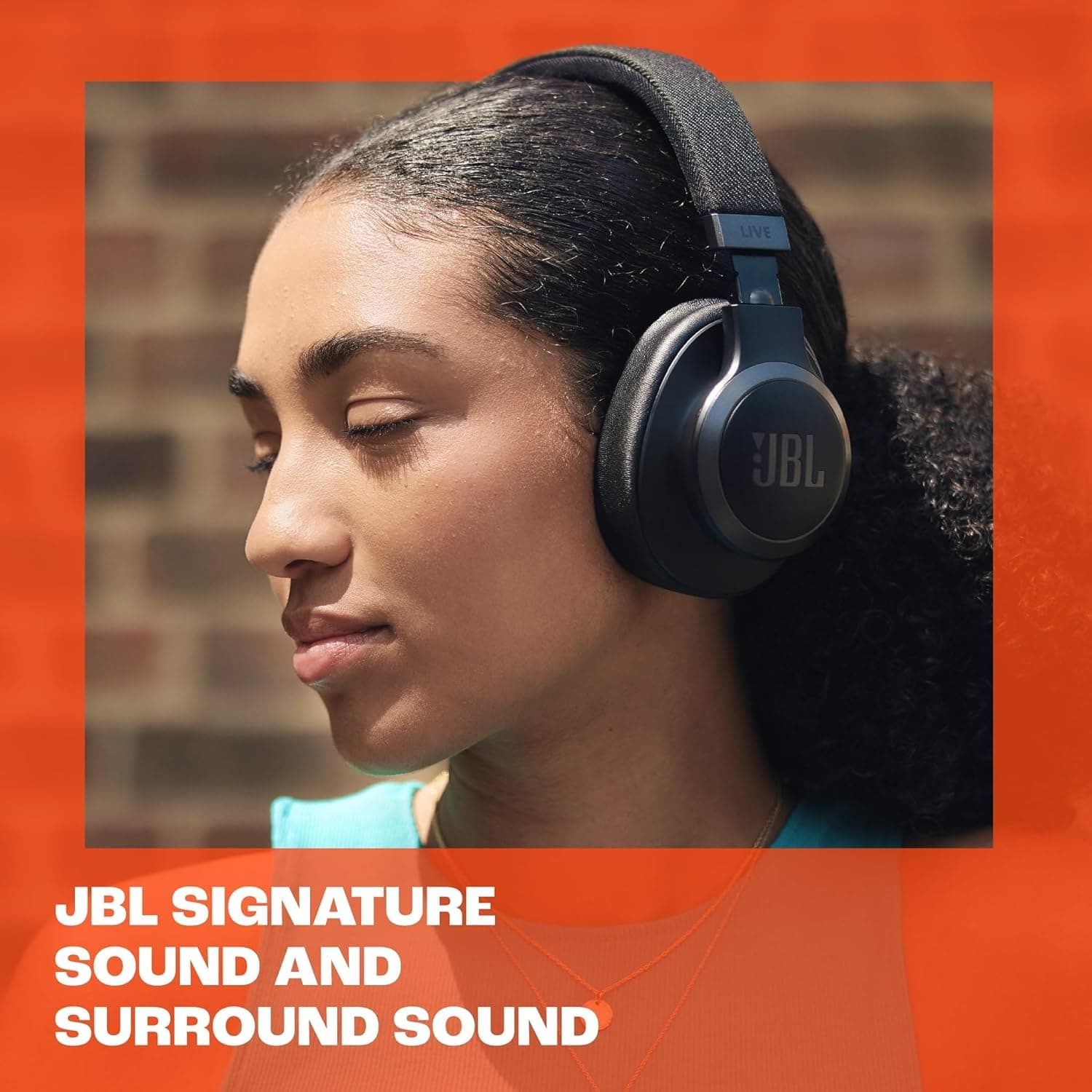 JBL Live 770NC Over-Ear Headphones, Adaptive Noise Cancelling, Smart Ambient, Up to 65 Hours of Battery Life, Blue