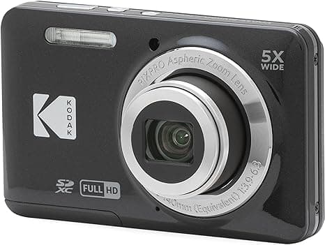 KODAK PIXPRO FZ55-BK 16MP CMOS Sensor Digital Camera 5X Optical Zoom 28mm Wide Angle 1080P Full HD Video 2.7&amp;#34; LCD Vlogging Camera (Black)