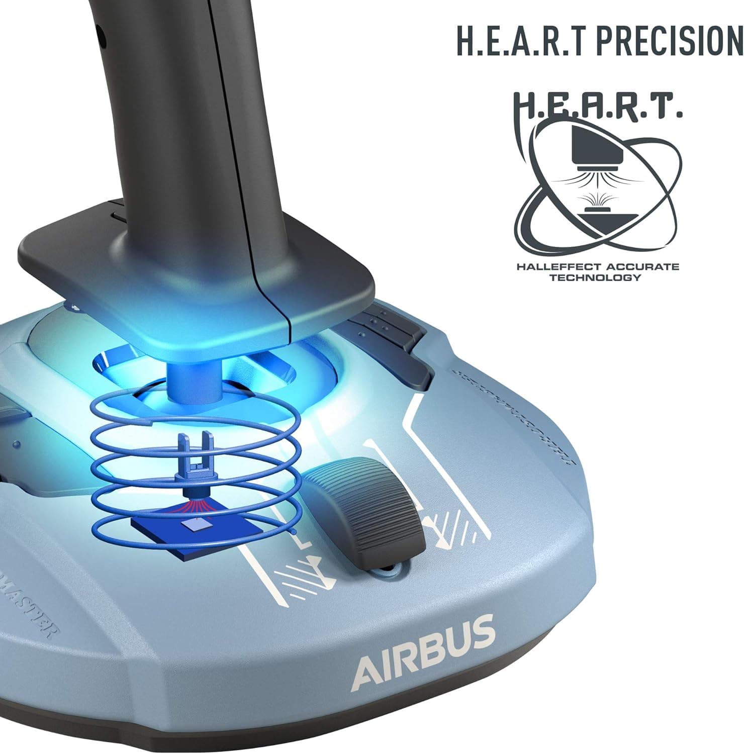 Thrustmaster TCA Sidestick Airbus Edition - Ergonomic Flight Stick with 12 Remappable Buttons and Thrust Reverser for PC