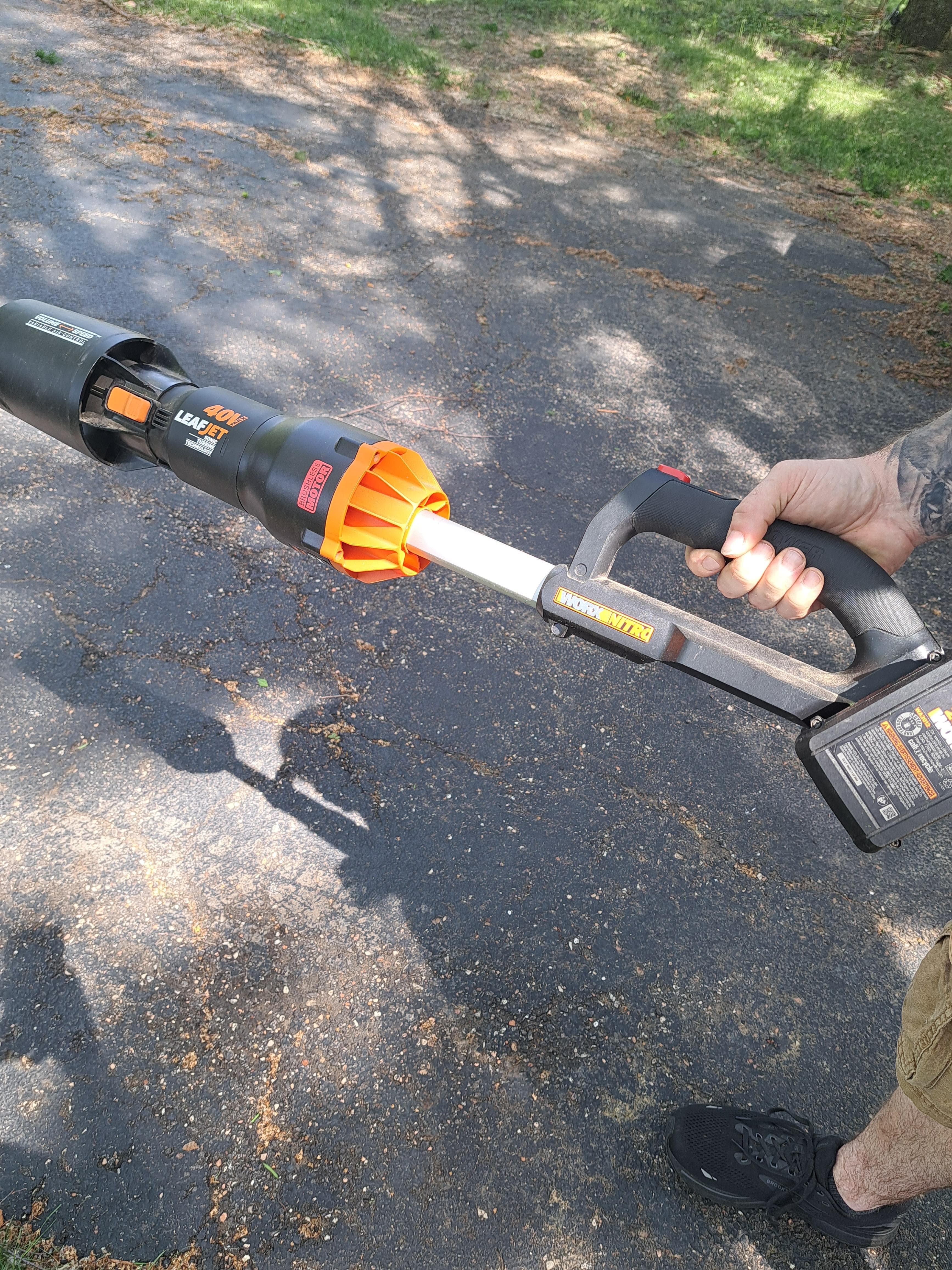 WORX Nitro WG585 40V Cordless Leaf Blower, Electric Blower with 620CFM & 165MPH, Blowers for Lawn Care with Brushless Motor & 3 Speed Control, 2 Batteries & Charger Included