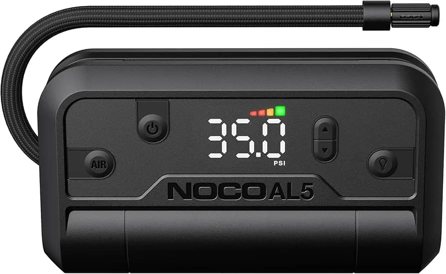 NOCO Air AL5: UltraFast 5A Cordless Tyre Inflator – Portable Battery-Powered Air Compressor Pump – 17 SLPM Airflow Inflates 0–40 PSI in 7 Minutes – Digital Gauge + Auto-Shutoff